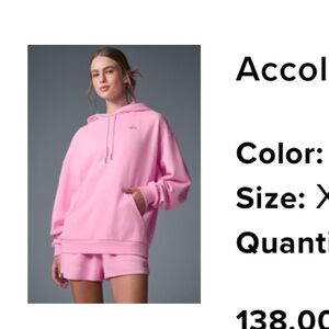 Alo Yoga Accolade Hoodie - Sweet Pink - XXS